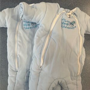 2 Baby Merlin Magic Sleepsuit - Blue, size small and large